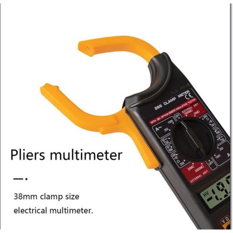 Tang Ampere Tester Digital Kelistrikan - Multimeter Digital / Clamp Meter DT 266 - Amper Multimeter DT266