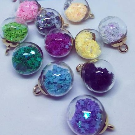 Bahan craft : charm bola kaca