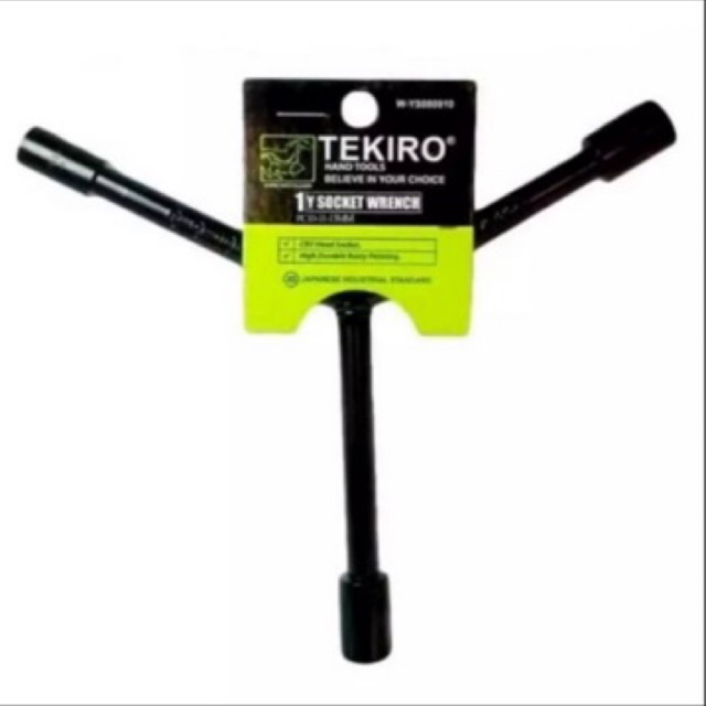 Kunci Sock Y TEKIRO 8 9 10 11 12 13 14 17 PENDEK Hitam / Shock Wrench Spanner Y (Socket Sok Shok Y)