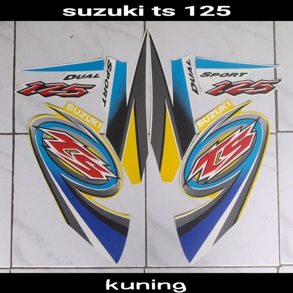sticker striping body lis motor suzuki ts 125 kuning