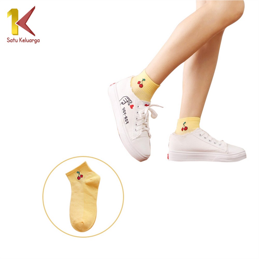 Satu Keluarga Kaos Kaki Semata Kaki Polos P55-P58 Kaos Kaki Pendek Dewasa / Kaos Kaki Ankle Wanita Motif-5