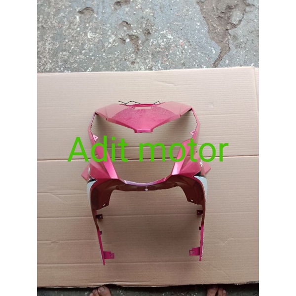 Tameng Depan Honda Beat Fi New Warna Pink Magenta Plus Striping