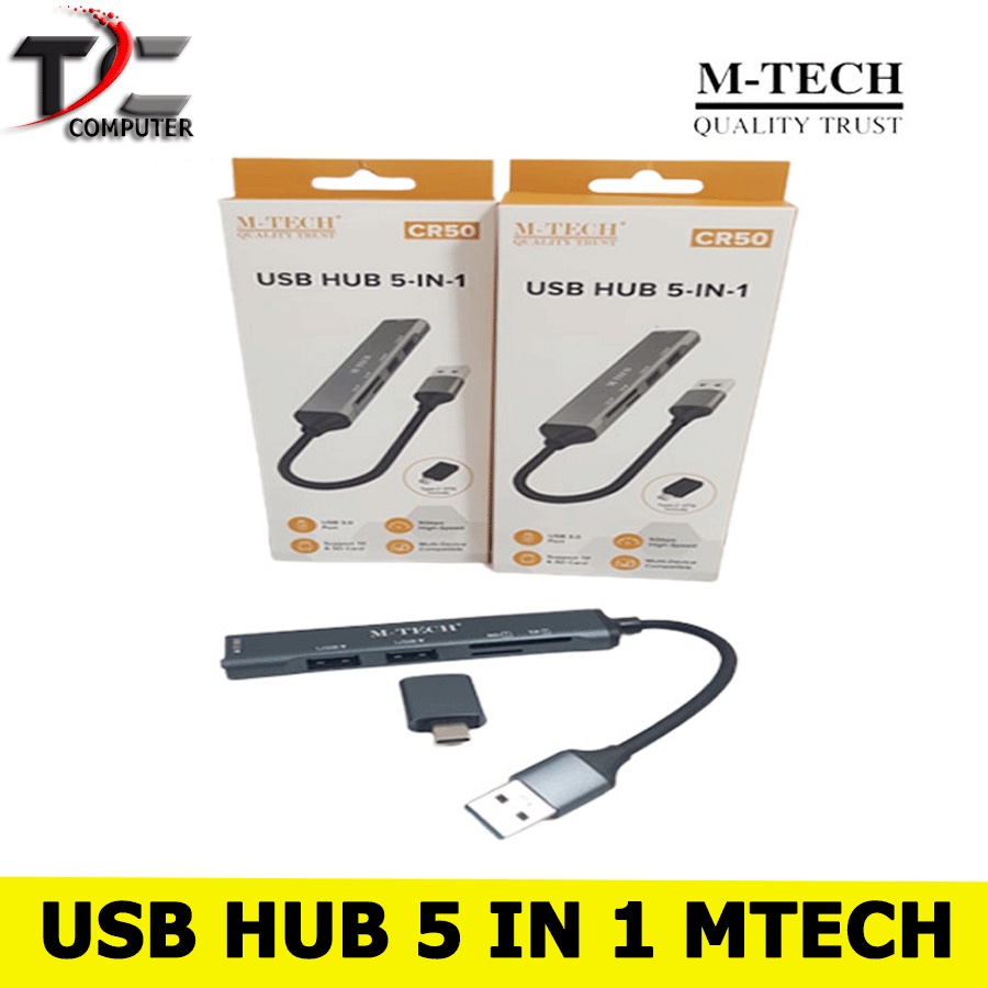 USB HUB 3.0 3PORT + OTG TYPE C 5 IN 1 CR50