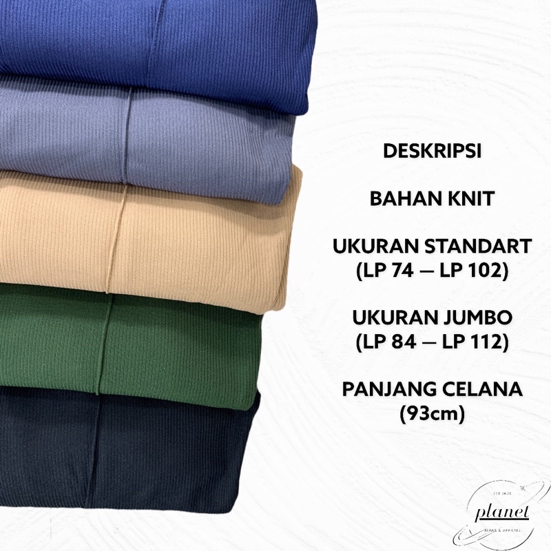CELANA PANJANG POLOS KNIT RAJUT WANITA CELANA JUMBO BIG SIZE PINGGANG KARET SLIM FIT BAHAN MELAR STRIT STRETCH CELANA POLOS JUMBO GARIS GARIS SALUR