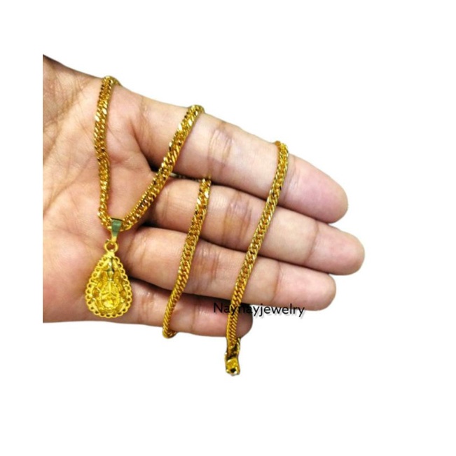 KALUNG DAN LIONTIN  KOIN MESIN 24K