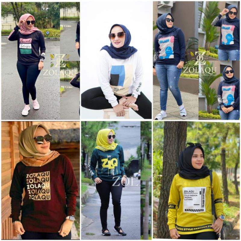 KAOS ZALAQU/ATASAN ZOLAQU/ATASAN KASUAL/ZOLAQU/ATASAN WANITA