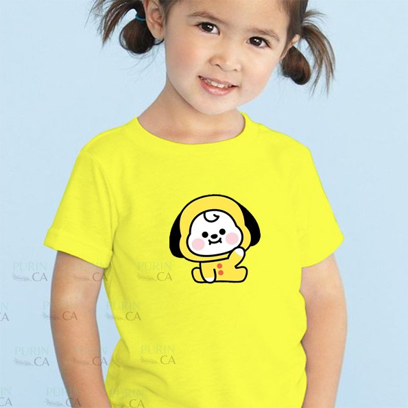 Kaos Anak Perempuan &amp; Laki - laki Unisex BT21 Chimmy