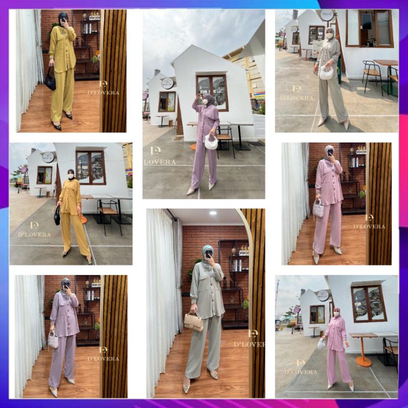 Melody Set (Atasan + Celana) Original By Dlovera Setelan Wanita Stelan Cewek Setcel Cewe Daily One S