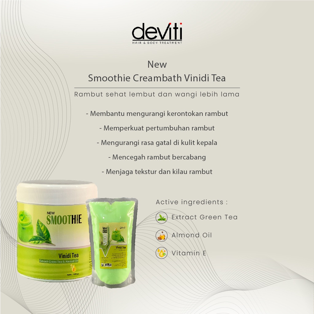 Deviti Smoothie Creambath Vinidi Tea Perawatan Rambut Berminyak 1Kg