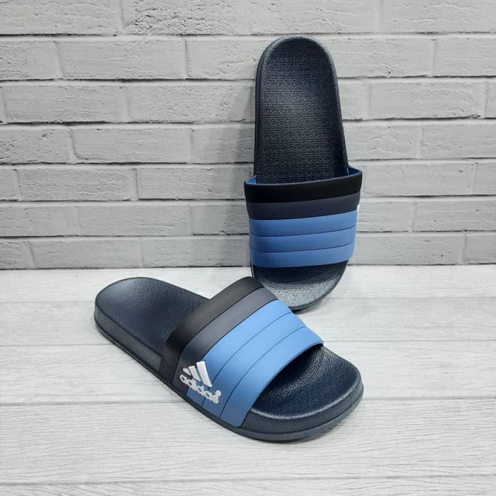 adidas slippers navy blue