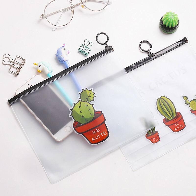 TGM - Tempat Pensil Pulpen Transparan Ziplock Karakter Serbaguna Pouch Penyimpanan Kosmetik Pouch Zipper Pencil Case Tempat Zip Lock Kotak Pensil