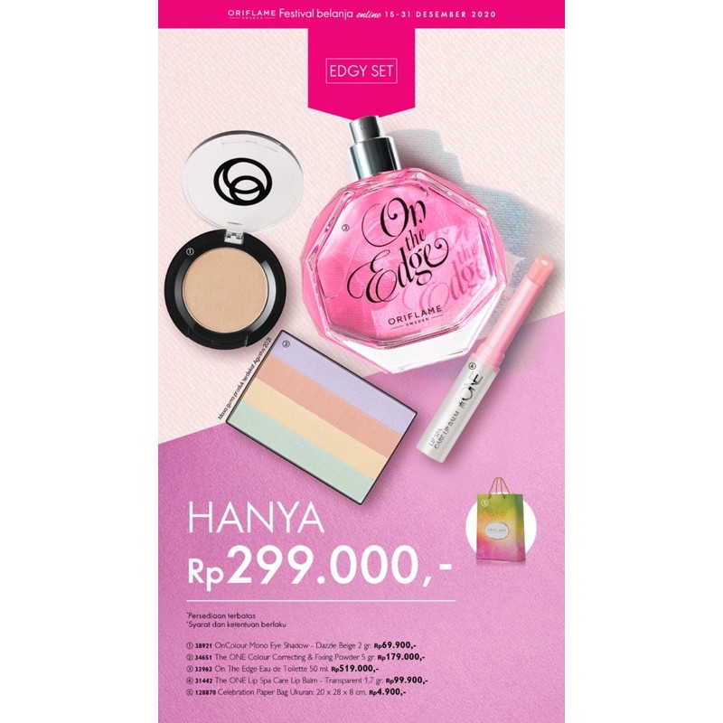 

Edgy Set ORIGINAL dapat semua seperti foto plus paperbag juga WOW SALE