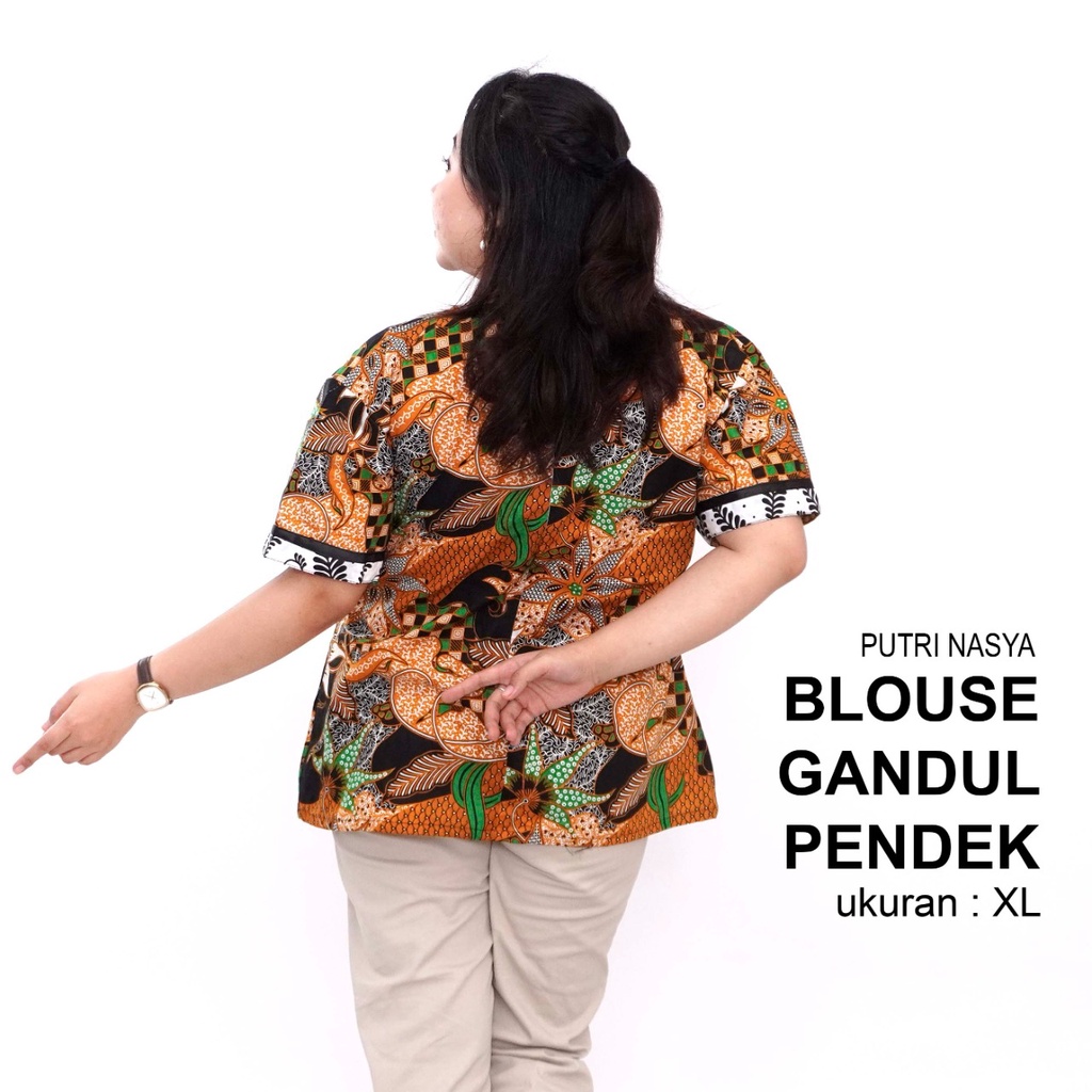 Blouse Batik Big Size Wanita Atasan Batik Jumbo Lengkap S-M-L-XL-2L-3L-4L-5L-6L-7L Model Blus Jumbo Seragam Batik / Atasan Batik Wanita Kantor Kerja Bigsize LD 140