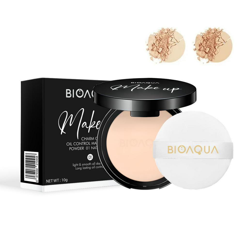 Bedak Padat Glowing Bebas Minyak Anti Air dan Tahan Lama Bioaqua Charm Clear Oil Control Powder Make Up [ BPOM ]