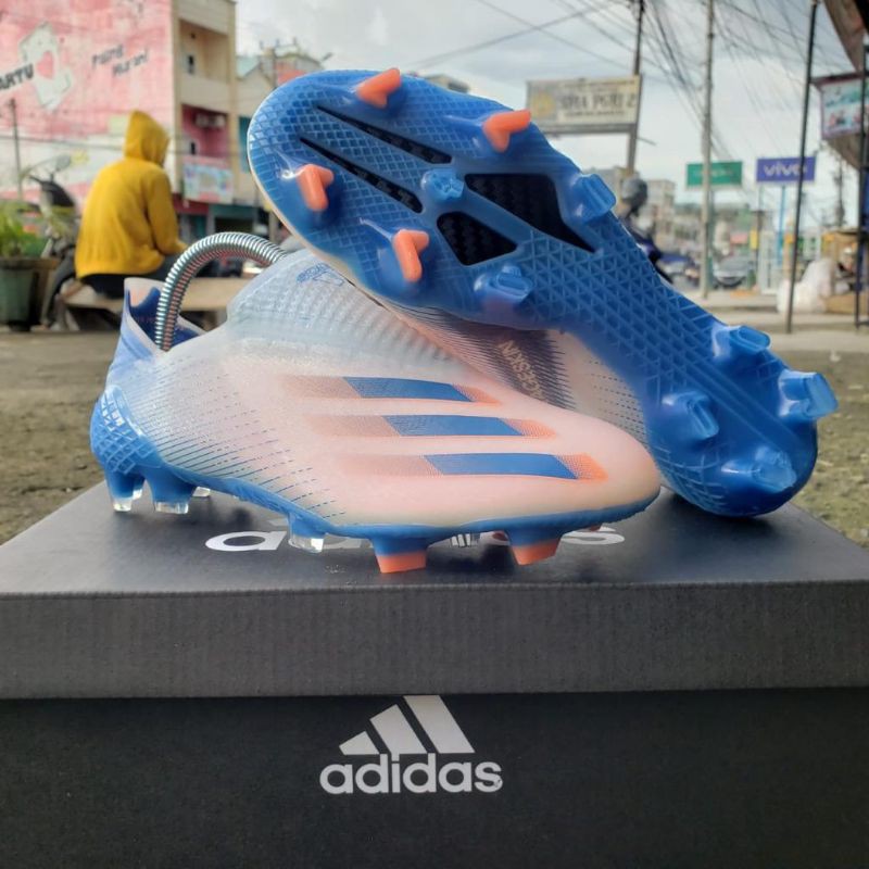 Sepatu Bola Adidas X Ghosted+ FG - Blue Pink White