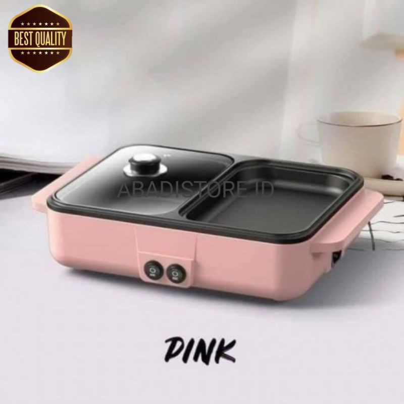 [ Cod ] Mini Electric Hotpot / Steamboat & Grill Pan / Bbq / Shabu Elektrik & Panci Elektrik