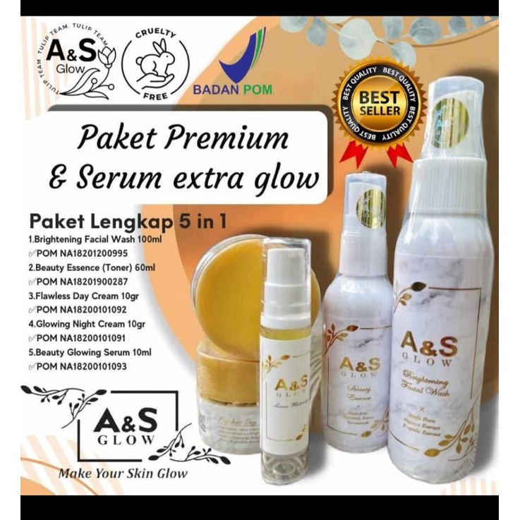 paket premium+serum A&S glow BPOM