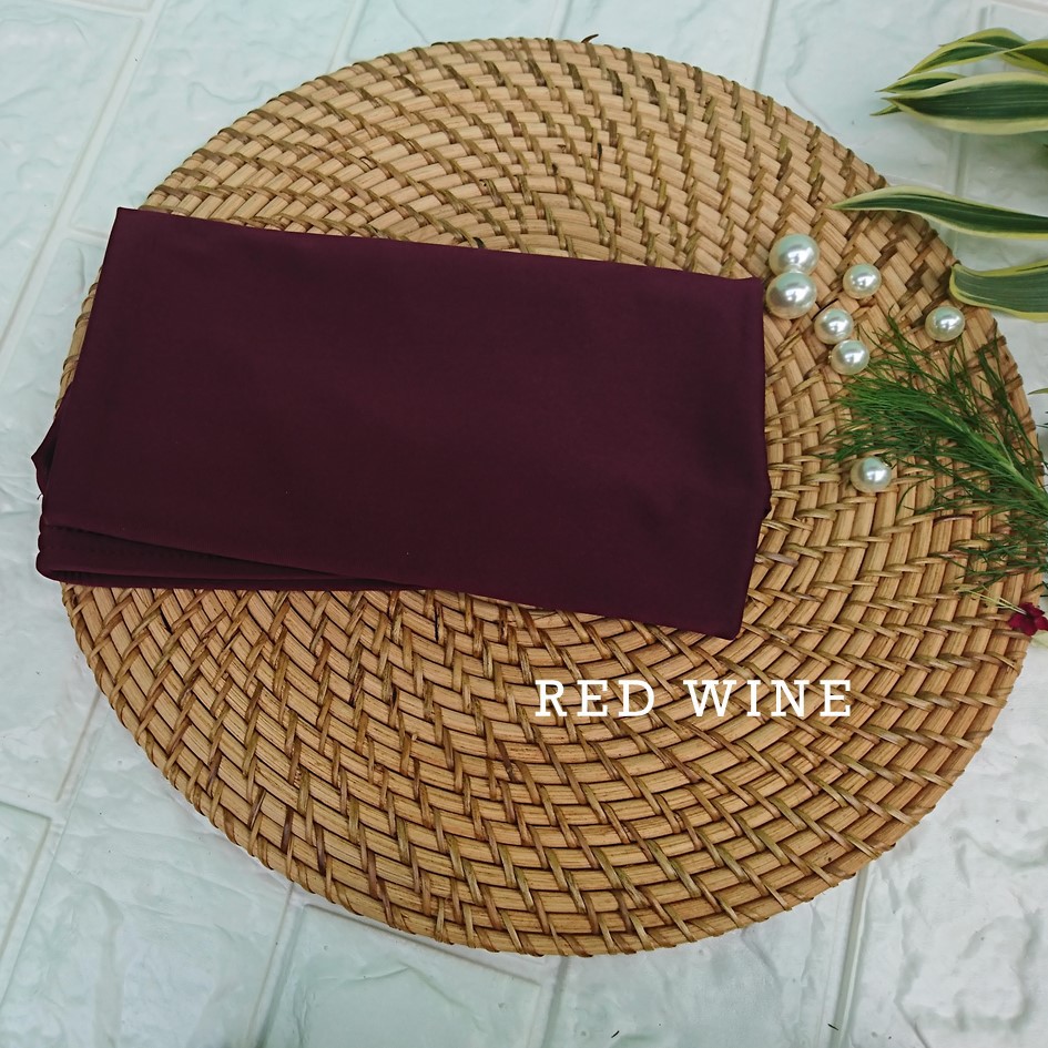 Jilbab Jersey Hijab Instan Bergo Antem Kerudung Pet Anti Tembem original-red wine