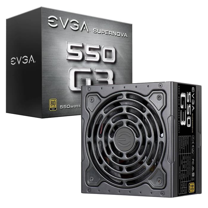 Power Supply 550Watt EVGA PSU 550W G3 SuperNOVA 80 Plus Gold