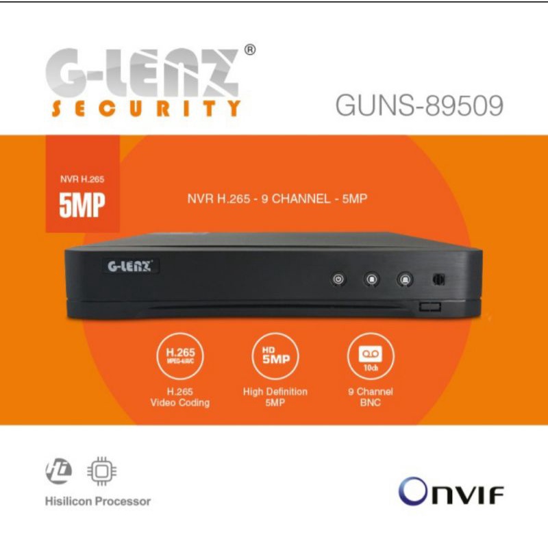 GLENZ CCTV NVR 9CH 5MP - GUNS 89509 ( 5MP )