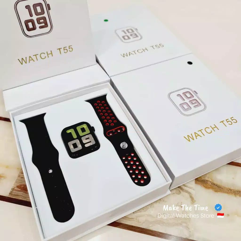 Smartwatch Bluetooth Layar Sentuh Untuk Berolahraga Type T-55 Dengan Pedometer Jam Tangan Wanita Pria Series 5