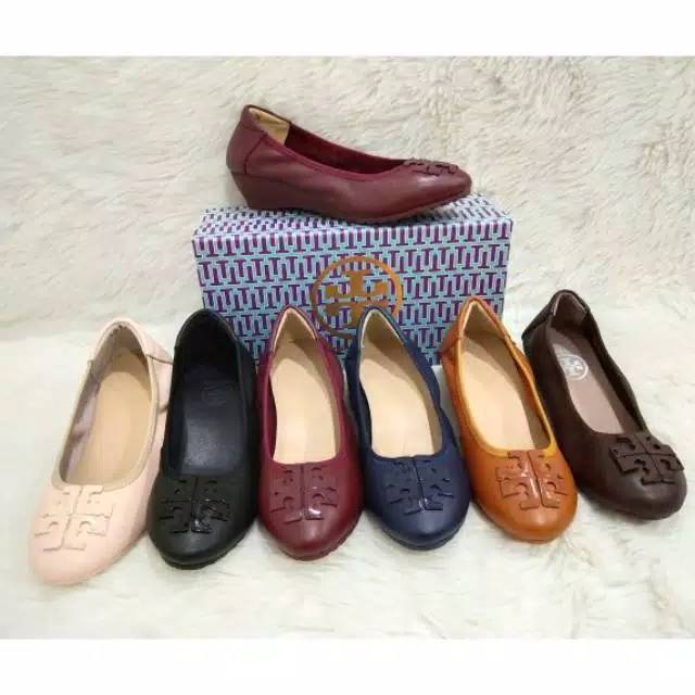 Tory burch wedges 4 cm + lengkap box