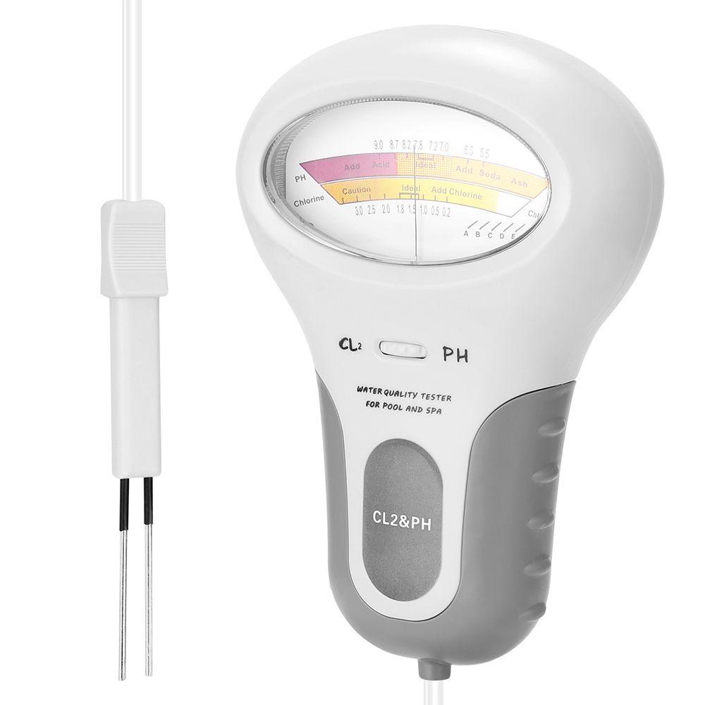 Solighter PH Chlorine Meter Tester Untuk Akuarium Kolam 2in1 Test Pen CL2 Ukur