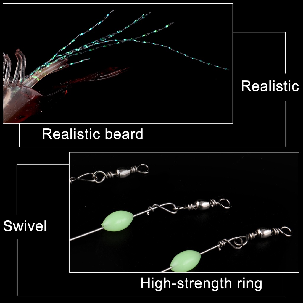 Sougayilang 5 Cm/9 Cm Lembut Udang Umpan Lembut Memancing Umpan dengan Hook Wobbler Silikon Bersinar Memancing Umpan untuk Di Luar Ruangan Memancing