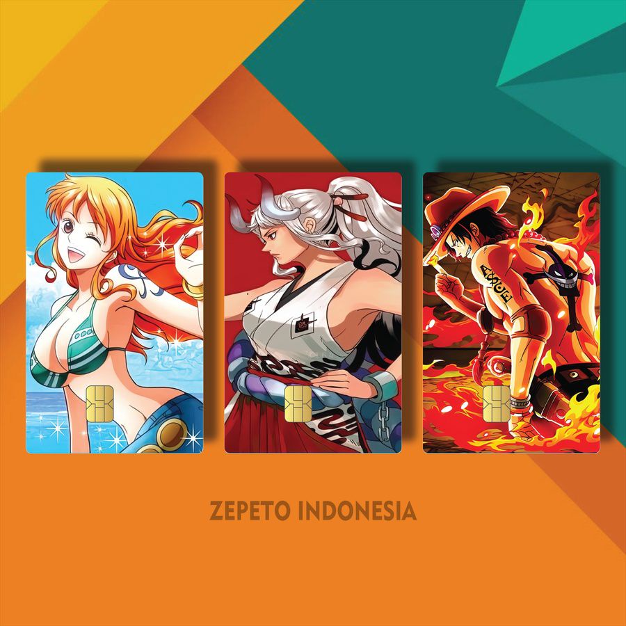 21-40 SKIN KARTU ANIME ONE PIECE RED PMSCK/GBRS3/ SKIN KTP ONE PIECE / COVER USD POPULER / STIKER AT