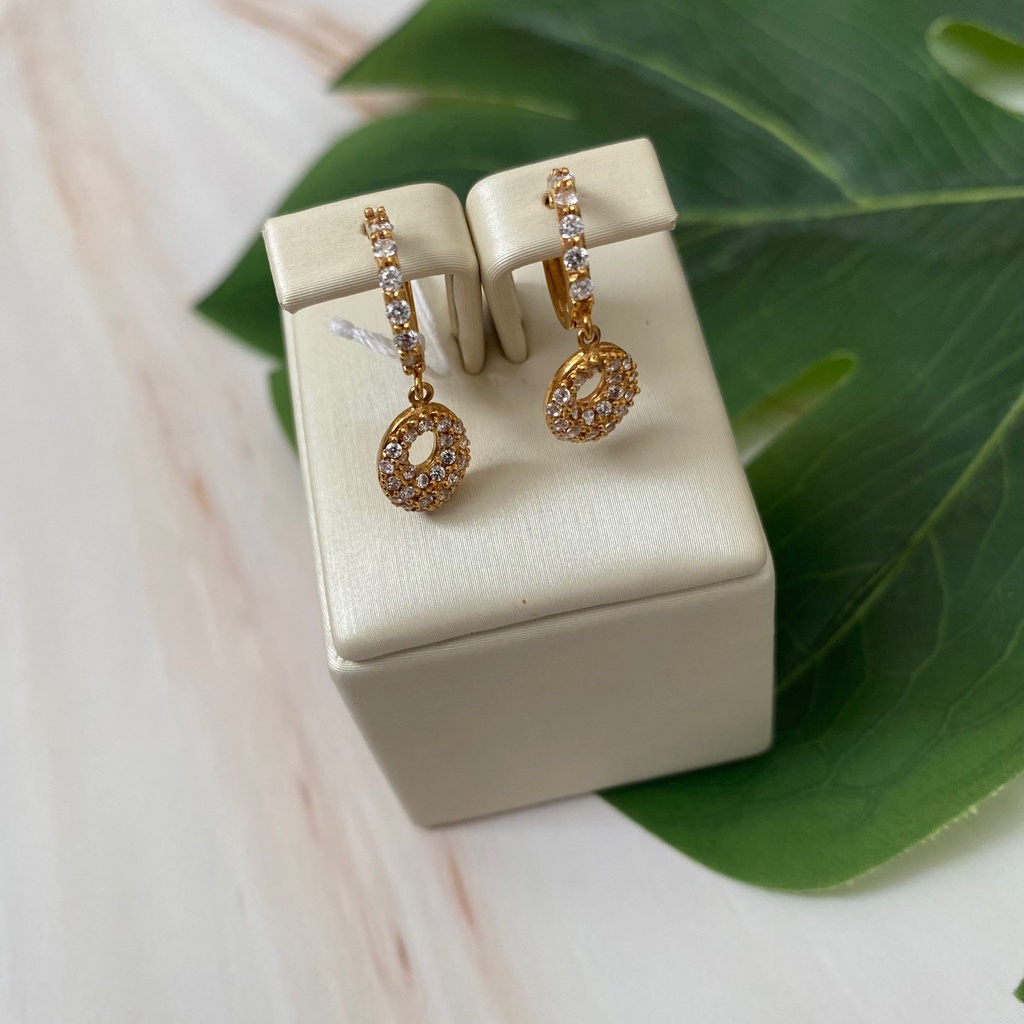 Anting Emas Jepit Fashion Zircon Kadar 70% 2.92 Gram