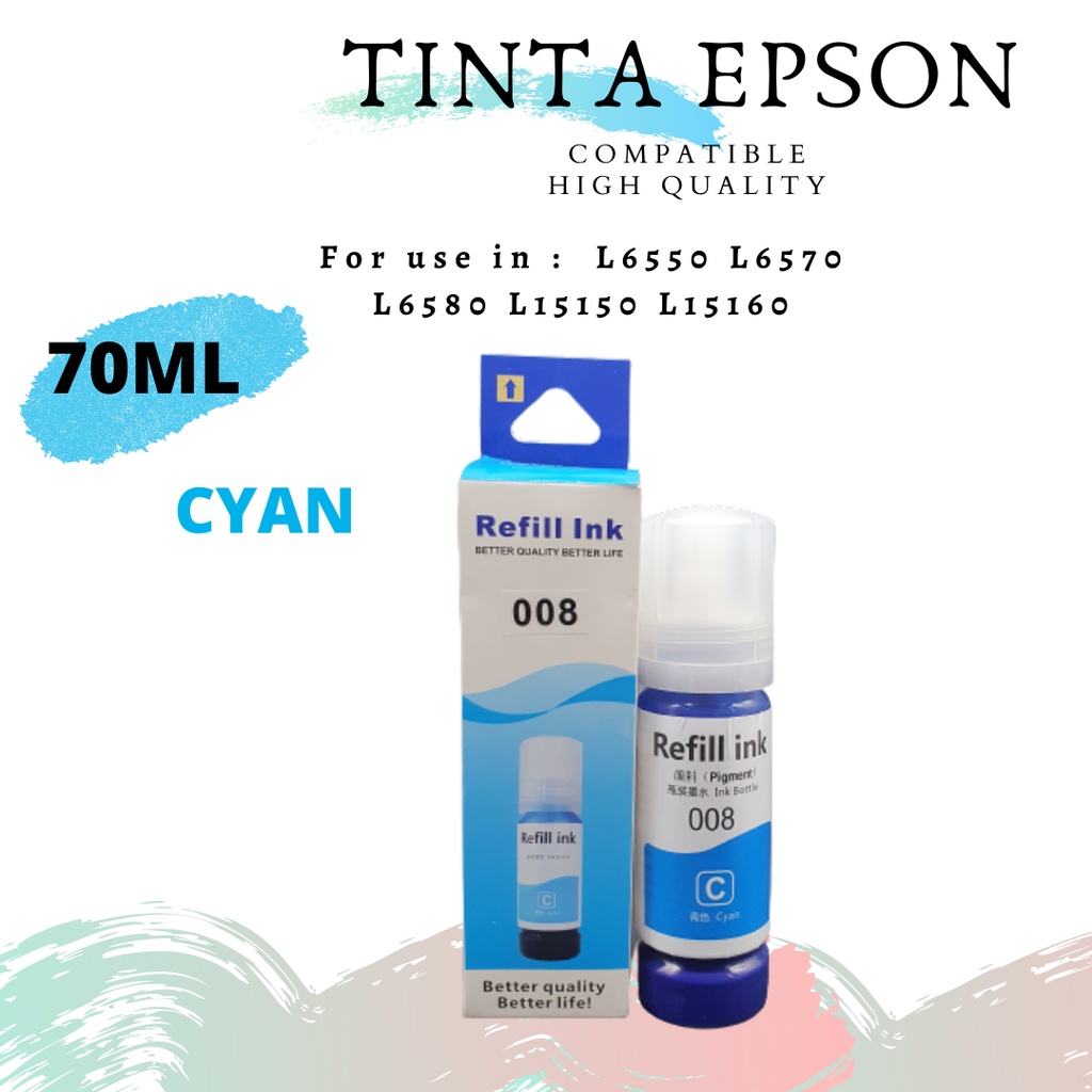 TINTA EPSON 008 L6550 L6570 L6580 L15150 L15160 Compatible 1 PAKET 4 WARNA