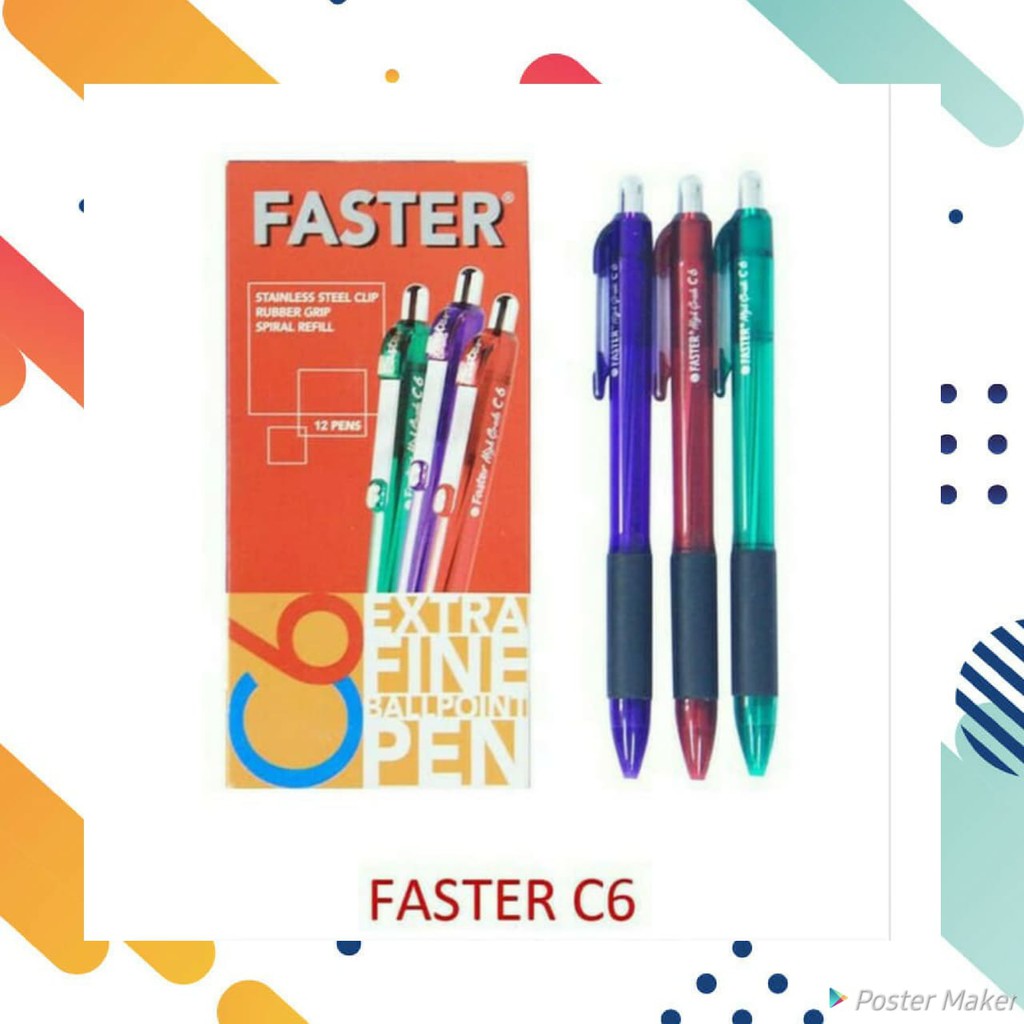 

Termurah !! Pulpen Faster C6 per Box - Hitam