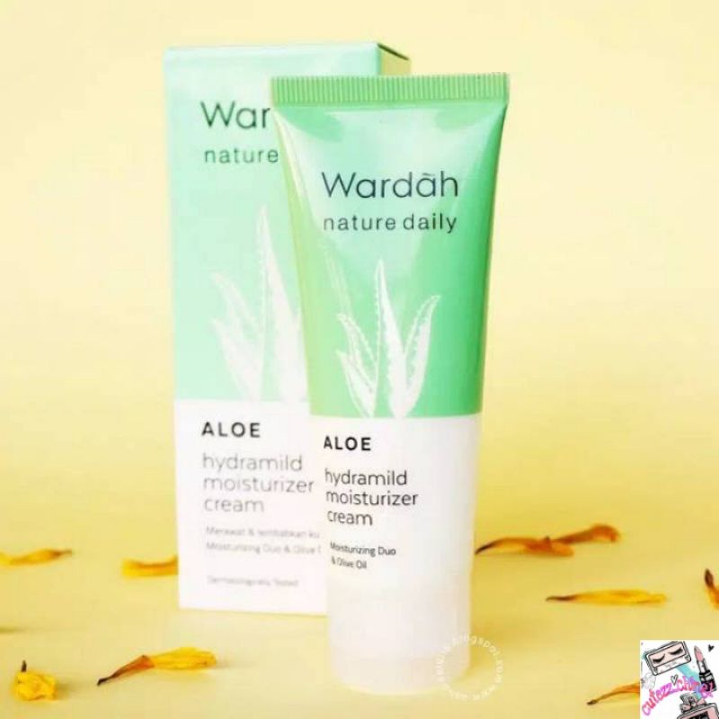 ☃Cutezz_Ching1☃Wardah Nature Daily Aloe Hydramild Moisturizer Cream 40ml - pelembab dengan olive oil