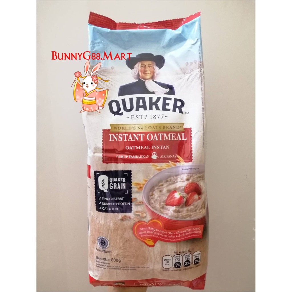 

QUAKER OATMEAL INSTANT 800 GRAM/QUICK COOKING 800 GR/OAT CEPAT MASAK/OAT INSTAN/CEREAL DRINK