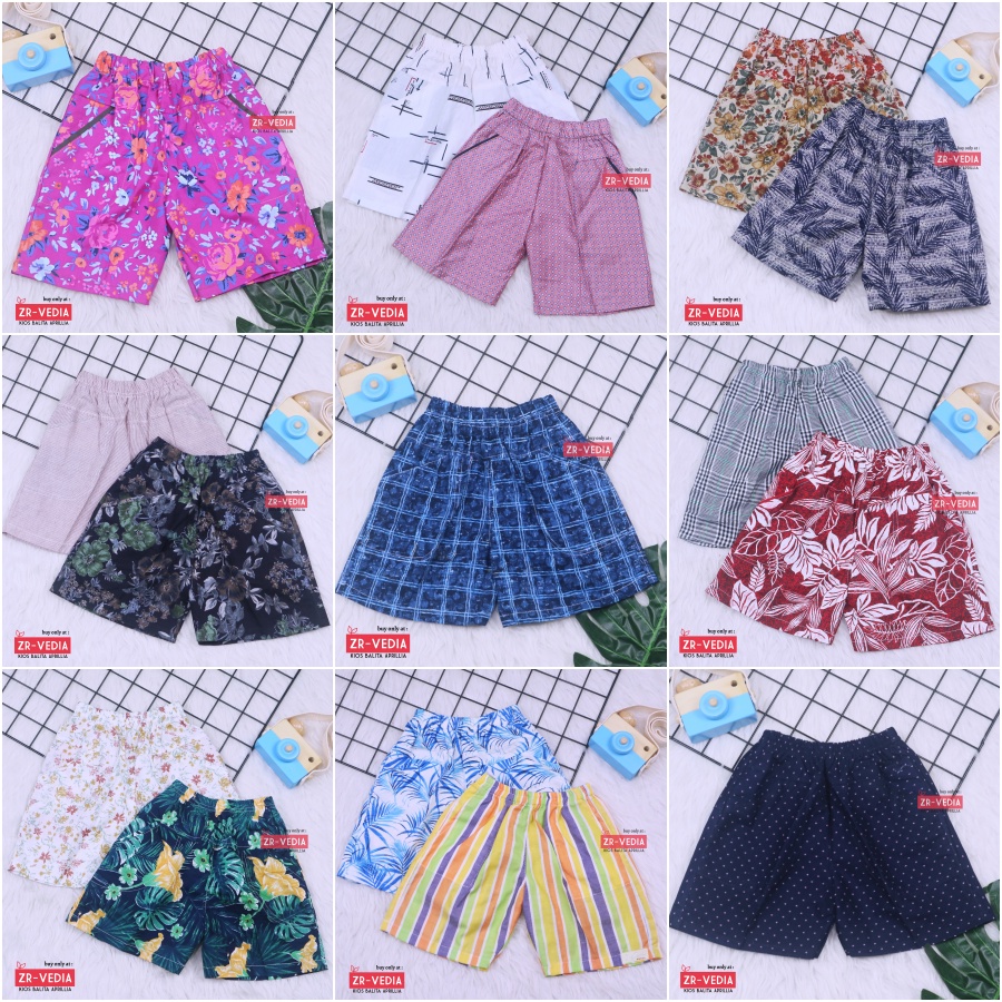 Celana Hawai uk 4-6 Tahun Anak Perempuan / Pants Main Cewek Harian Rumahan Bawahan Pendek Santai