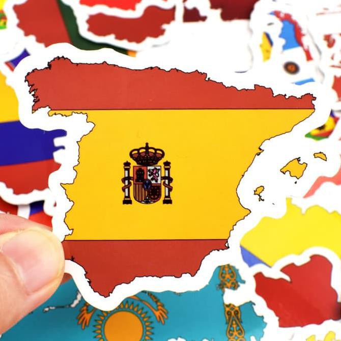 Promo 50 pcs Stiker Sticker Travel Bendera Negara Koper Laptop Rimowa Paling Baru
