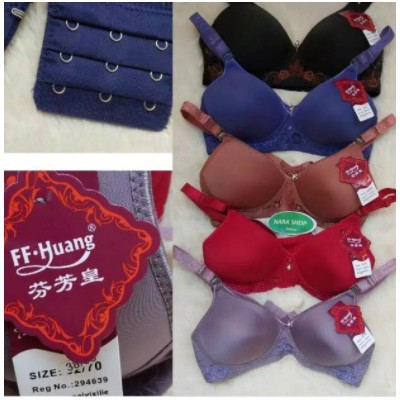 BH/Bra Merek FF Huang|Pakaian Dalam Wanita Dewasa|Busa Sedang|Tanpa Kawat|Cup Besar