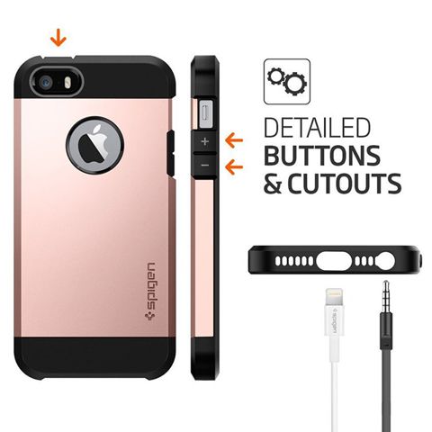 Original Spigen Iphone 5/5S/SE Case Tough Armor Rose Gold
