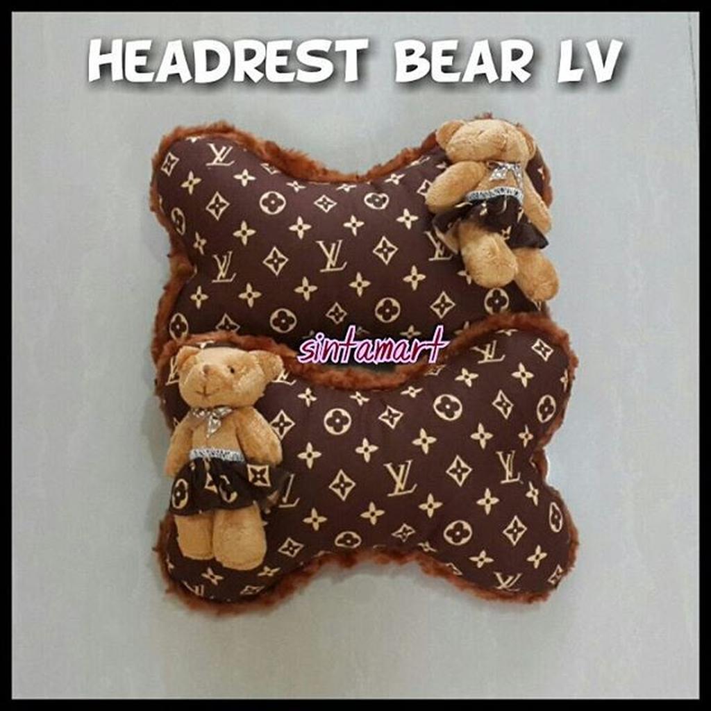 Bantal Mobil Headrest Bear LV