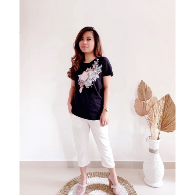 Kaos 4D flower import Bangkok / kaos bunga / blouse bunga / atasan bunga / kaos import bangkok