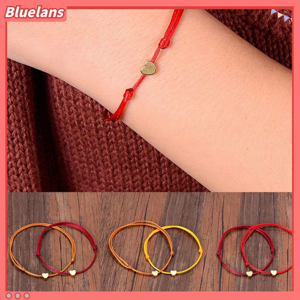 Gelang Tali Simpul Keberuntungan Bentuk Hati Untuk Pria Dan Wanita