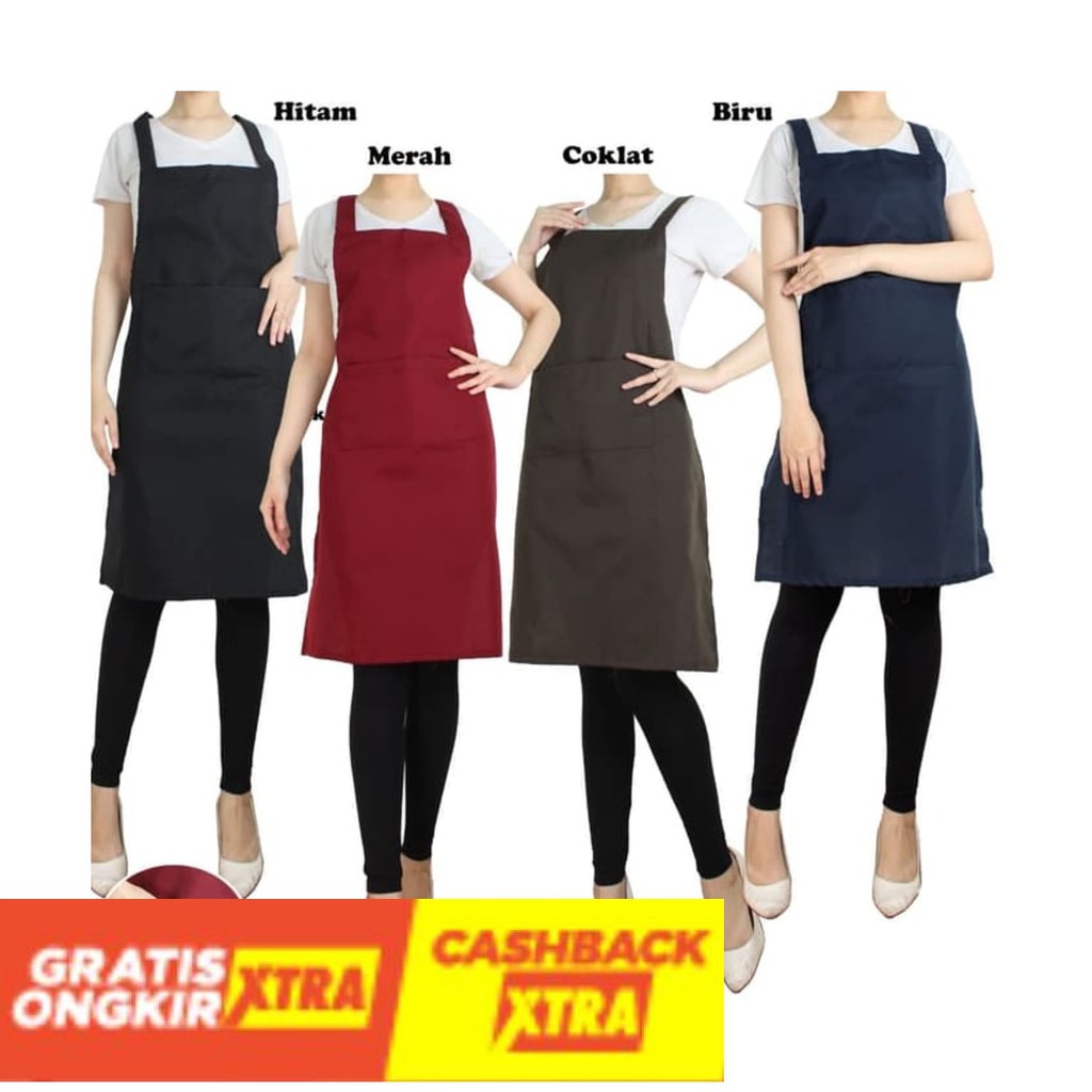 MODEL TERBARU STYLE KEKINIAN - Apron Masak / Apron Barista / Celemek Masak / Apron Chef custom -