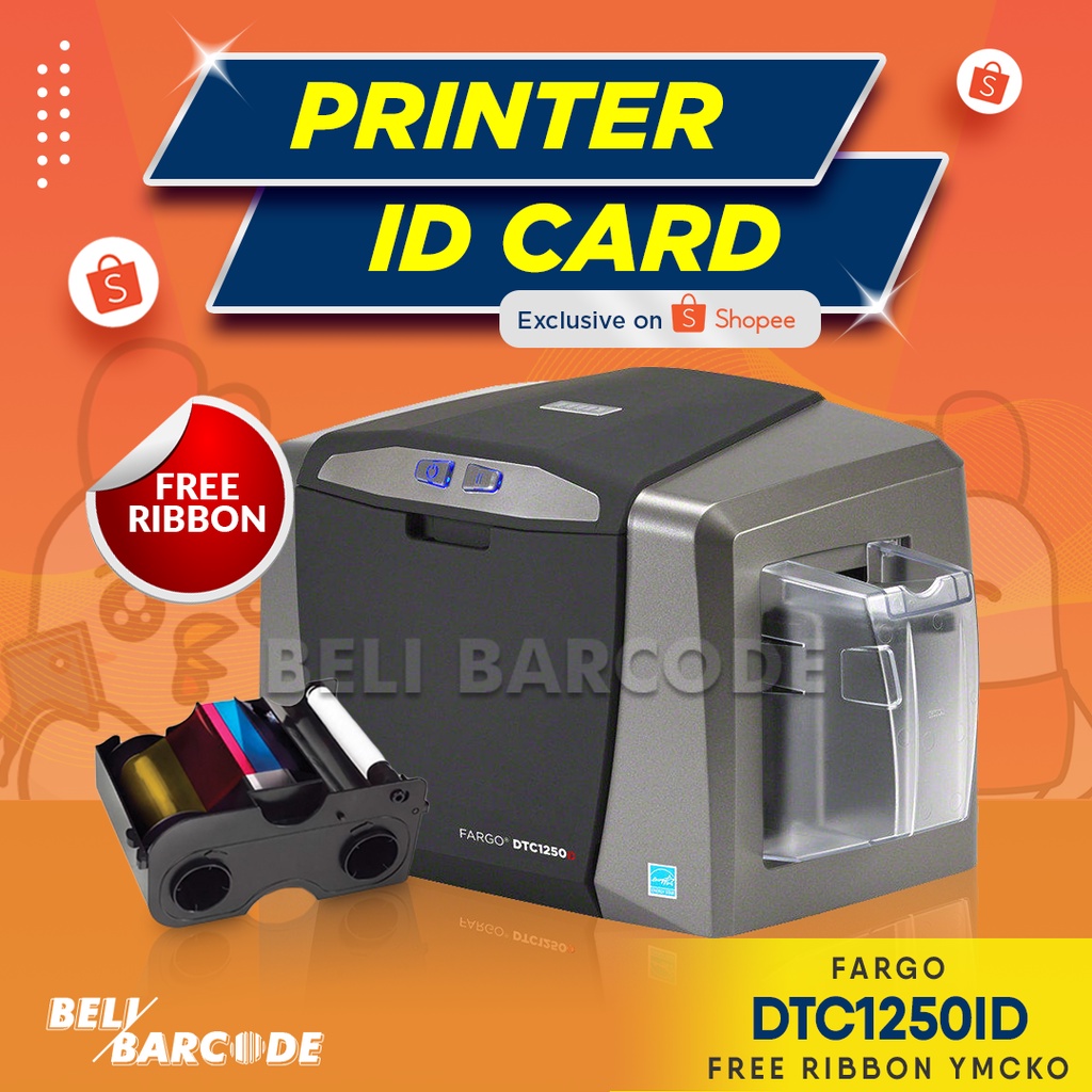 Printer ID Card Fargo DTC1250ID + Free Ribbon Color YMCKO