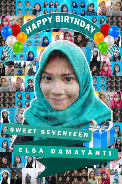 Cetak Foto Mozaik Desain Custom + Frame Bingkai