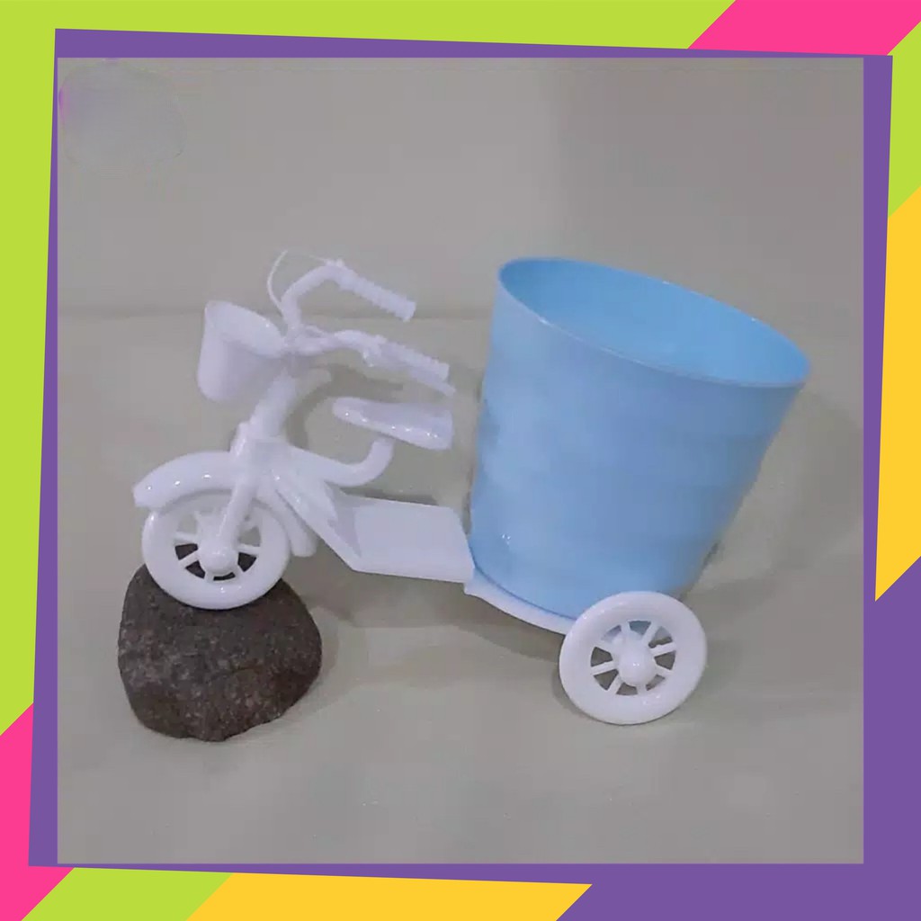 391 / Pot bunga plastik sepeda warna / pot sepeda plastik tanaman artificial