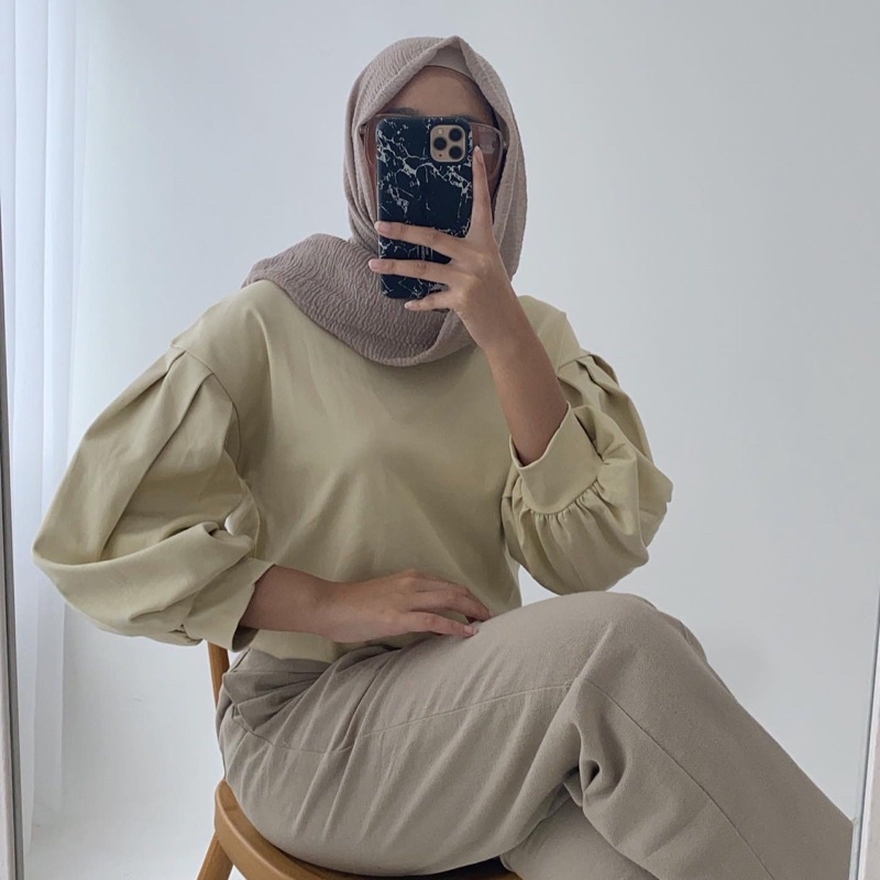 AUTUM BLOUSE - SUVINA SERIES by Yellowfacy-Soft Beige - Suvina