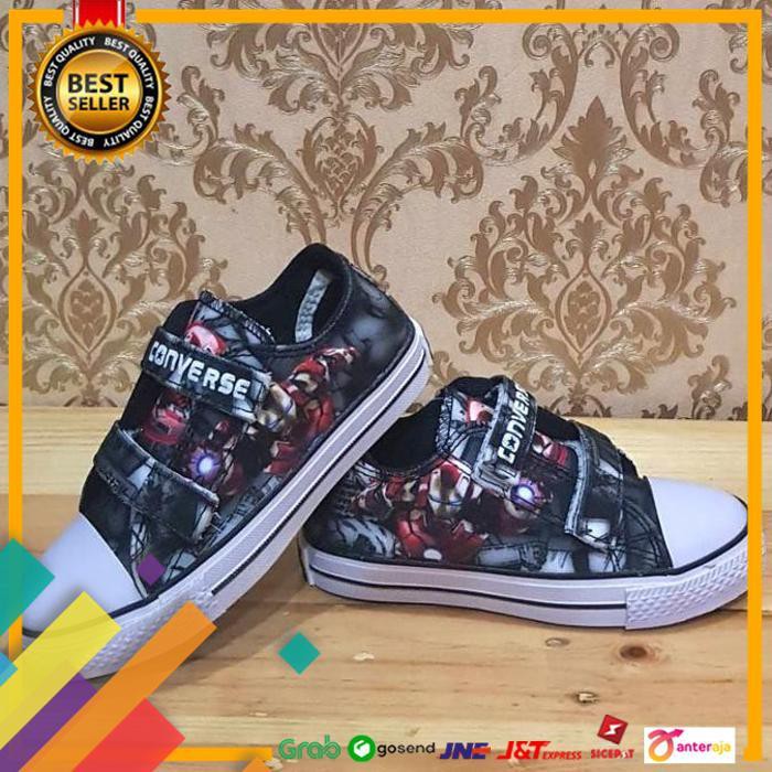 ON SALE.. CONVERSE LOW MARVEL KIDS IRON MAN / SEPATU CONVERSE / SEPATU ANAK ..TERMURAH