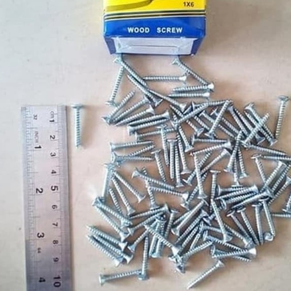 SKRUP SEKRUP PAKU 6 X 1/2&quot;/WOOD SCREW /TAPING SKRUP/PAKU SKRUP SEKRUP BAUT/ALAT PENAHAN PENGENCANG BAUT PAKU PADA TEMBOK DINDING