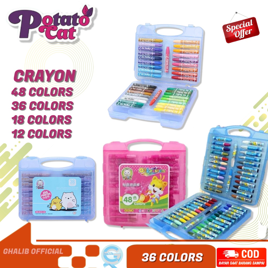

Crayon Potato Cat 48 36 18 dan 12 Warna New Product Perlengkapan anak Seklaoh TK SD Alat Tulis dan Menggambar