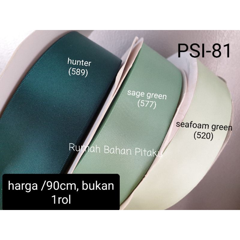 

(PSI-81) PITA SATIN IMPORT DOUBLE SIDE UKURAN 1,5" (3,8CM), HARGA per-YARD (=90CM)